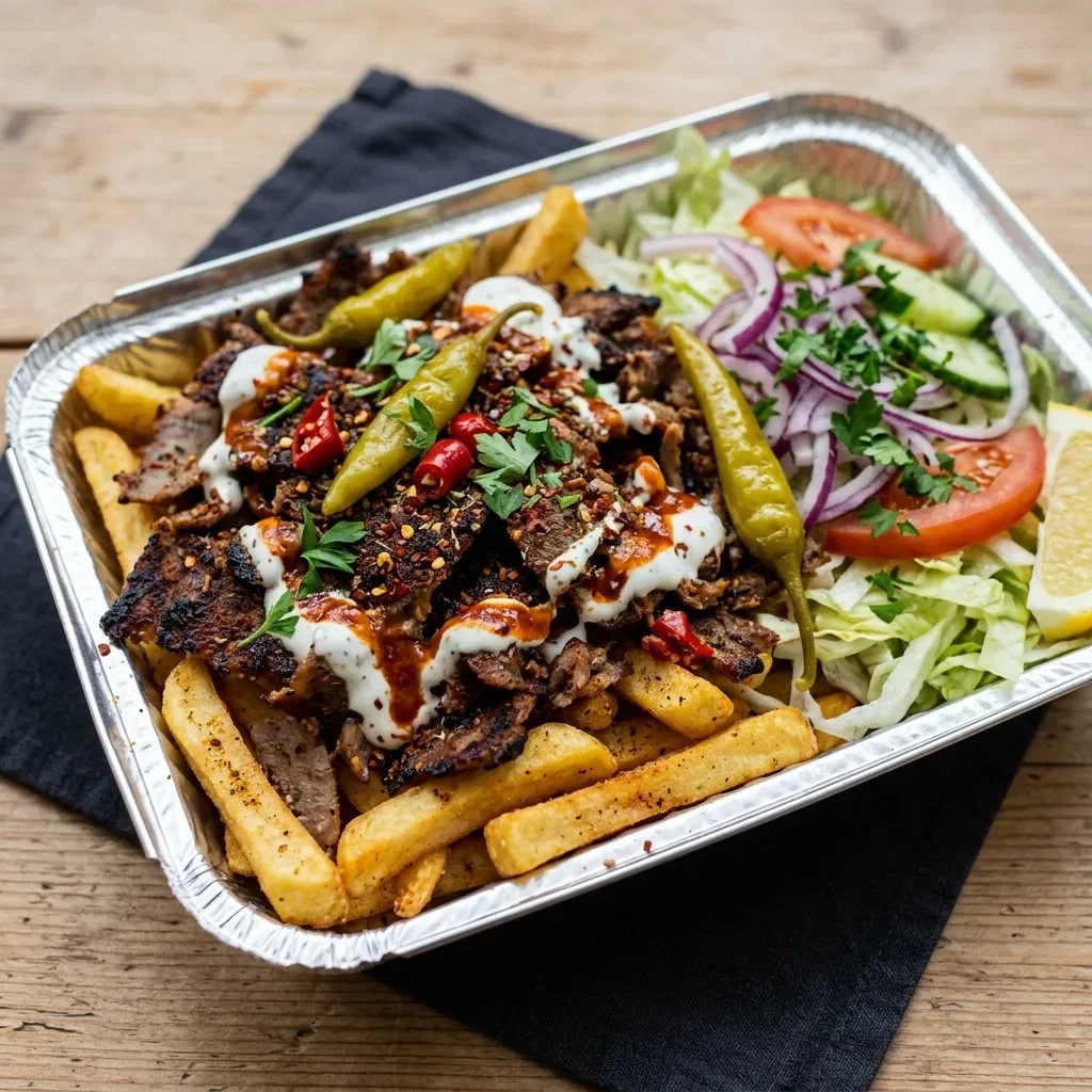 Schotel kebab pikant
