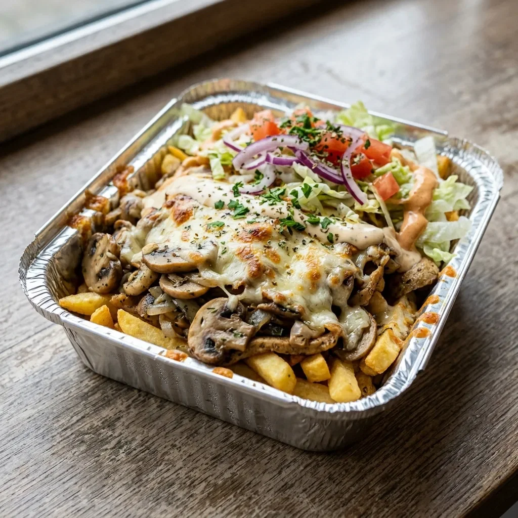 Kapsalon pita champignons