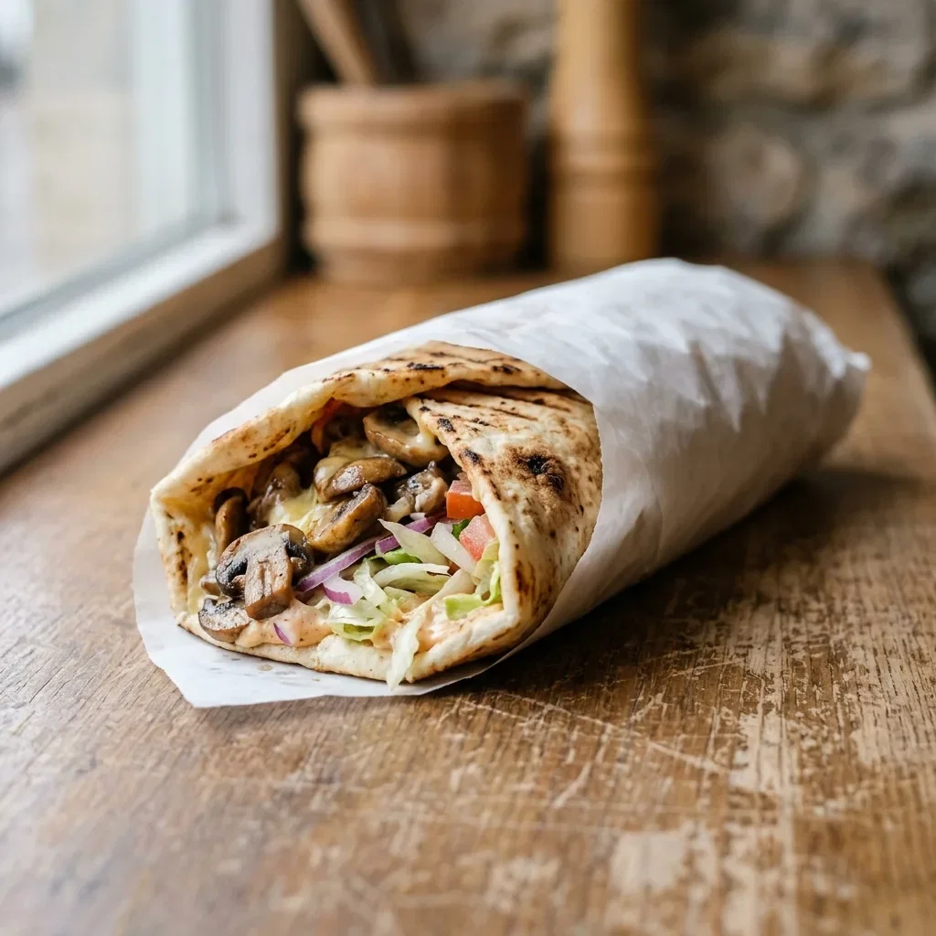 Durum pita champignons