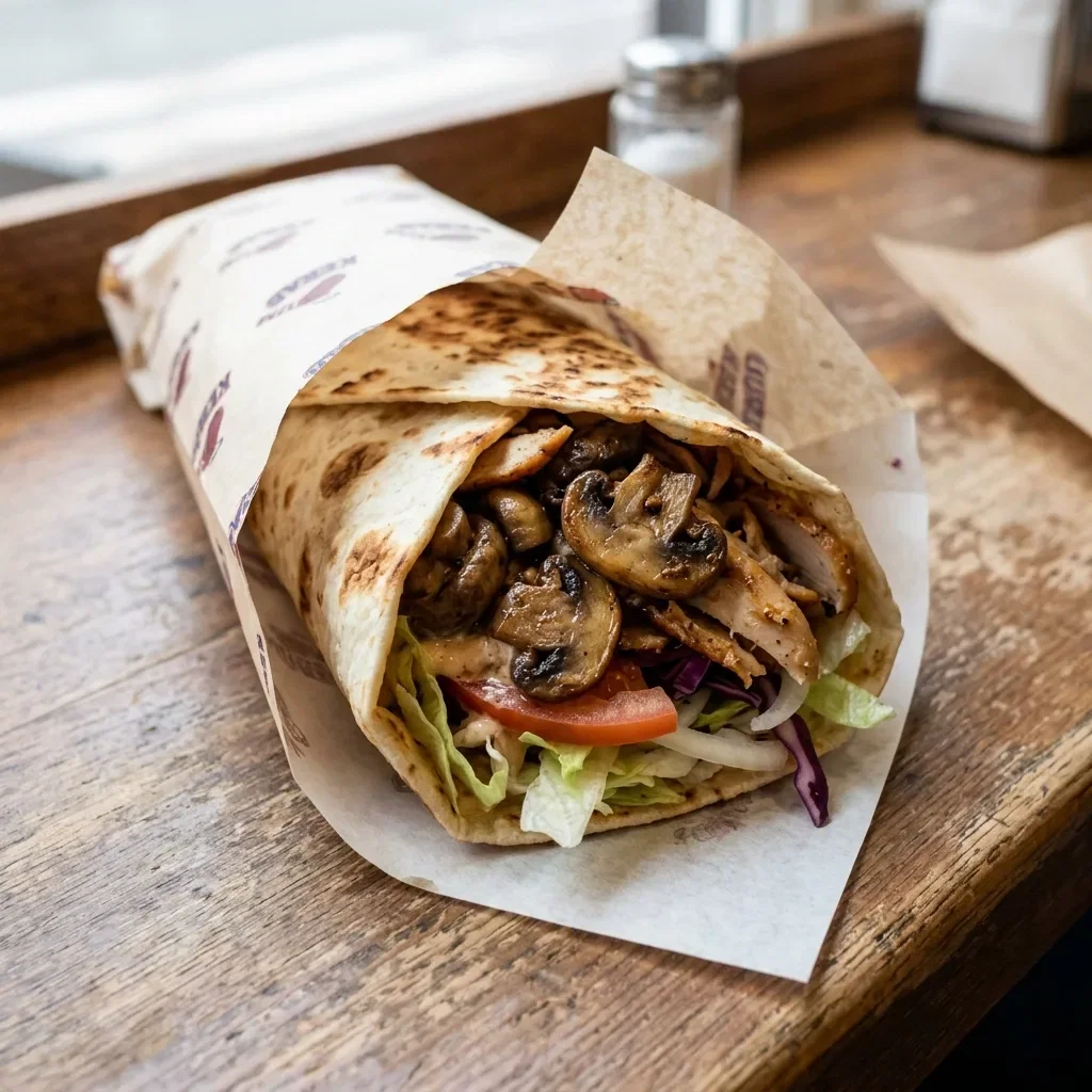 Durum kebab champignons