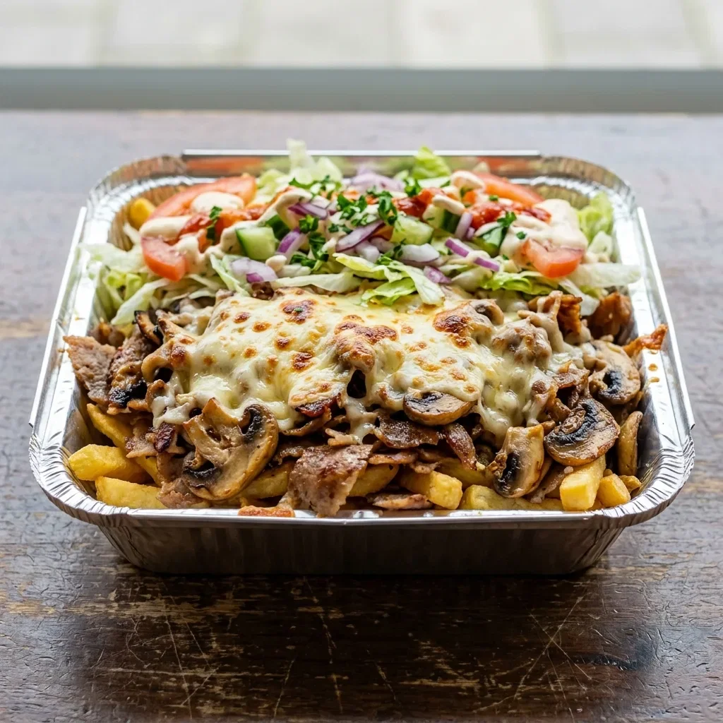 Kapsalon kebab champignons