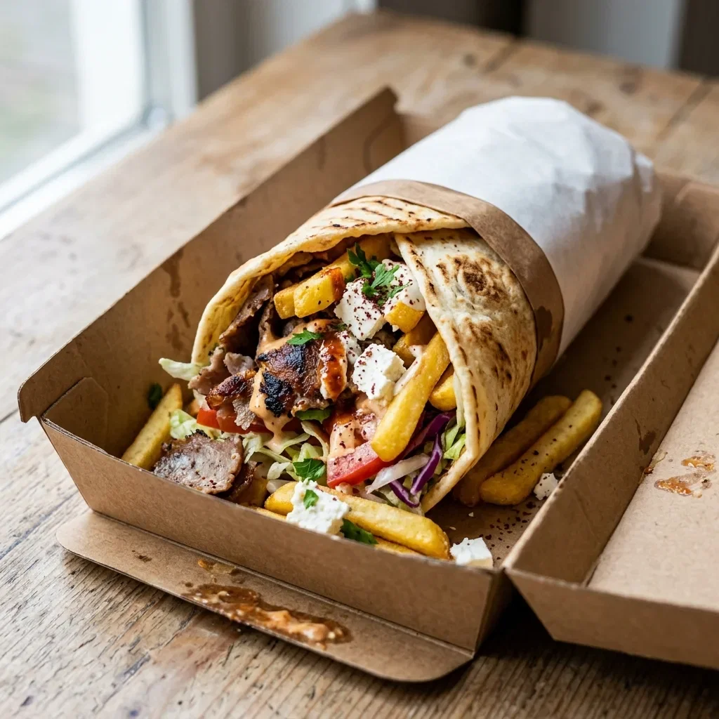 Durum friet kebab feta