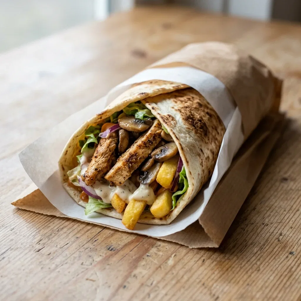 Durum xl friet kip champignons