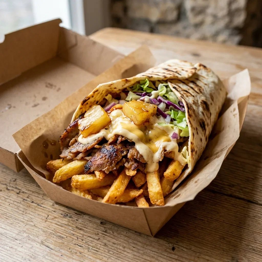 Durum friet pita hawaï