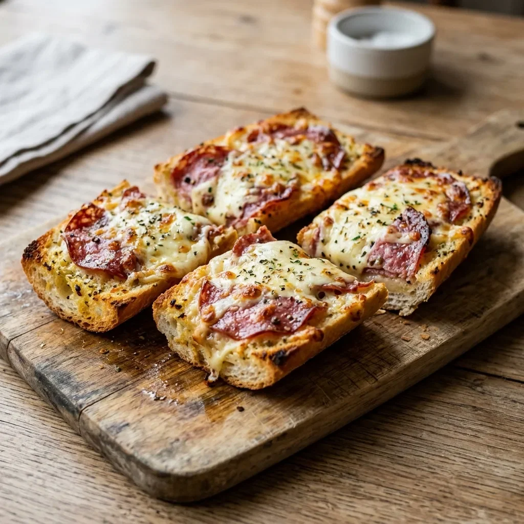 Lookbrood met kaas en salami