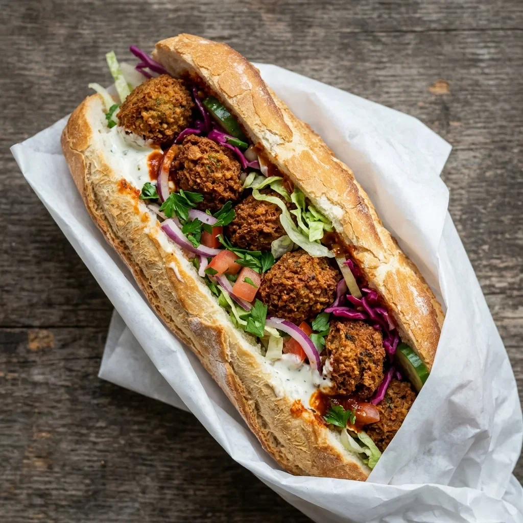Baguette falafel