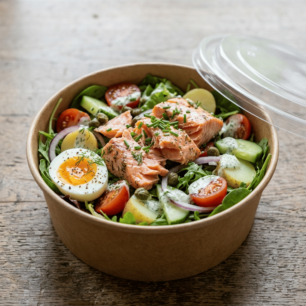 Salade mix met zalm