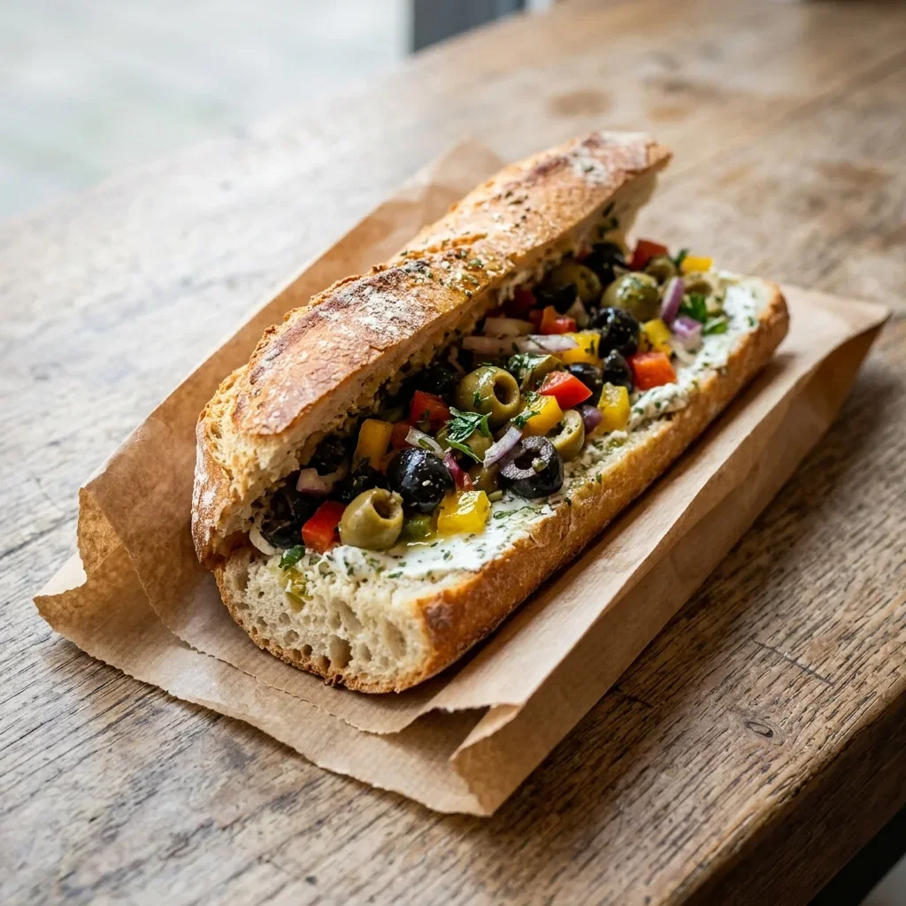 Vegetarisch broodje olijven