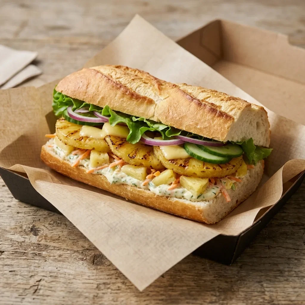 Vegetarisch broodje ananas
