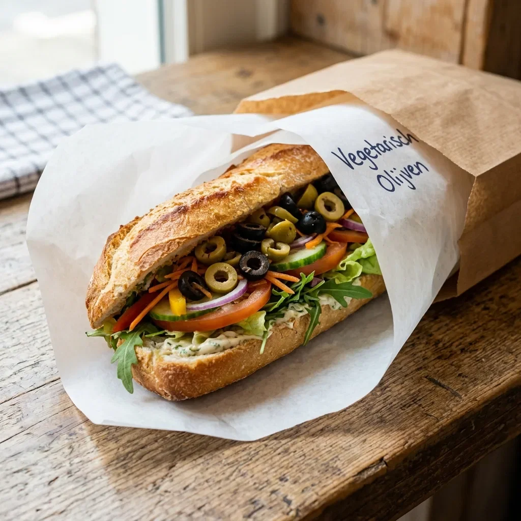 Vegetarisch broodje olijven groot