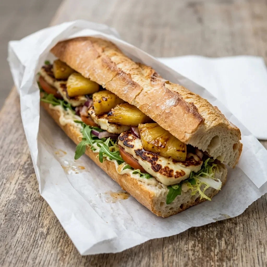 Vegetarisch broodje ananas groot