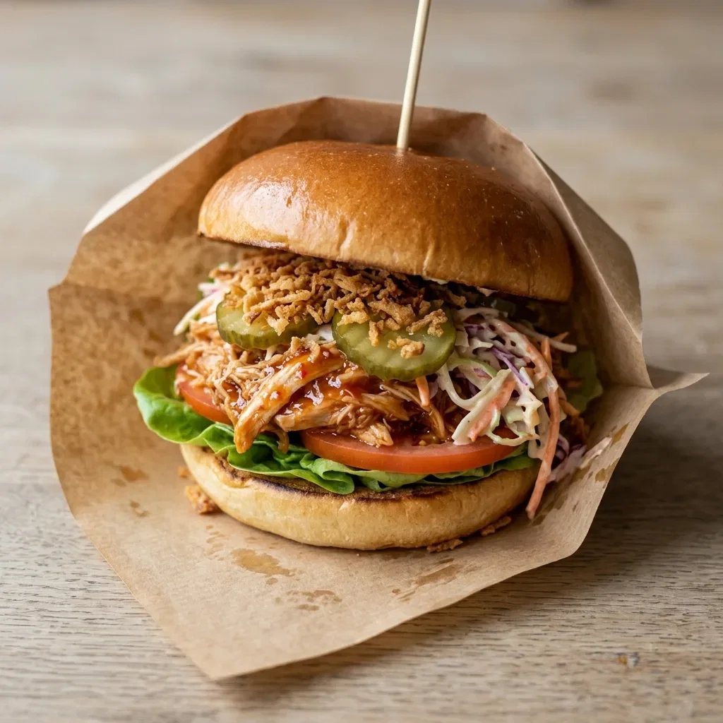 Burger pulled chicken