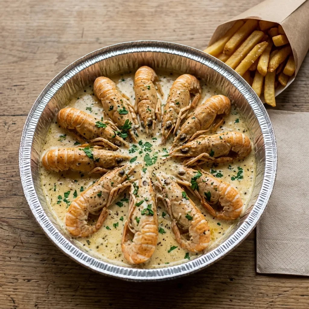 Scampi con alla panna