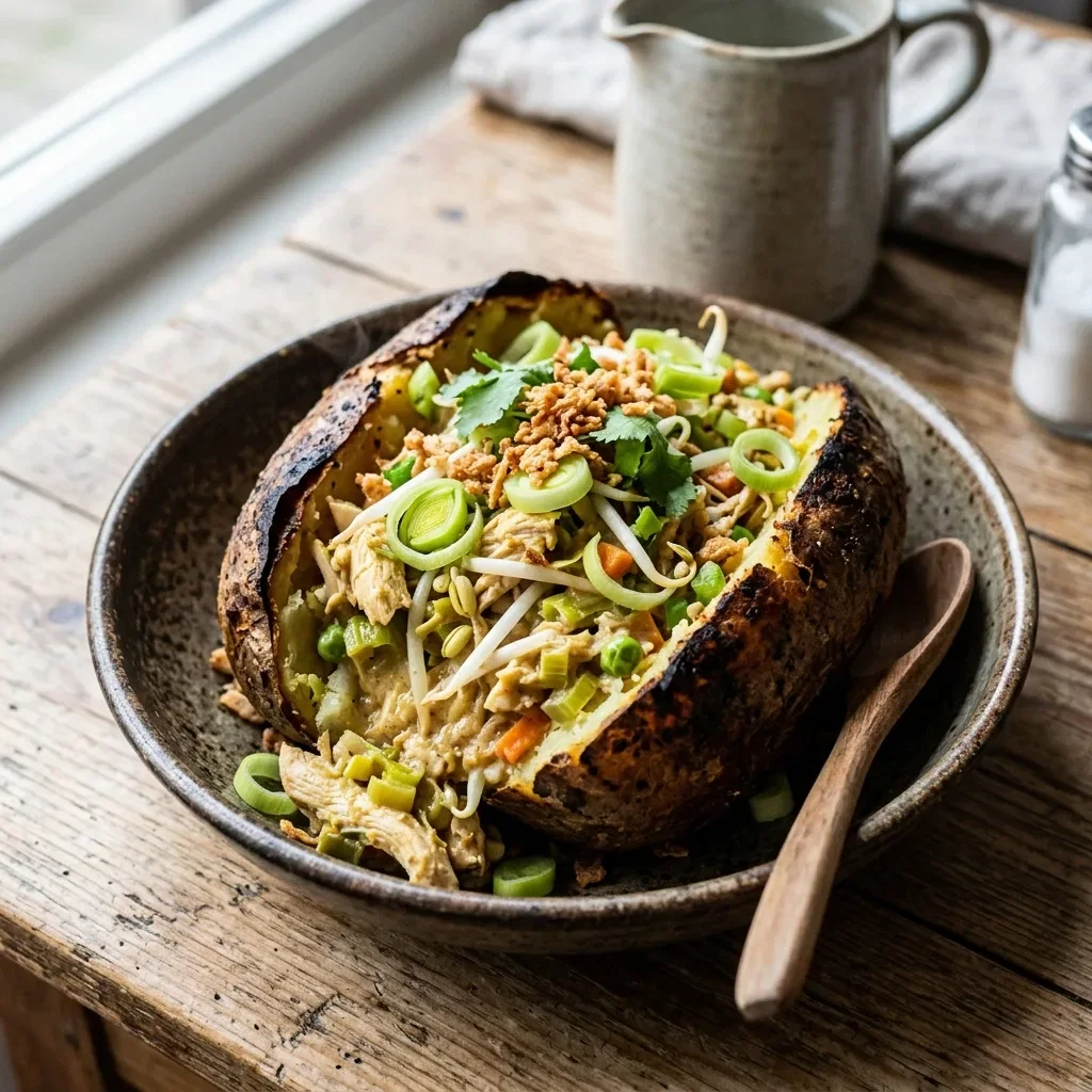Baked potato kip chinois
