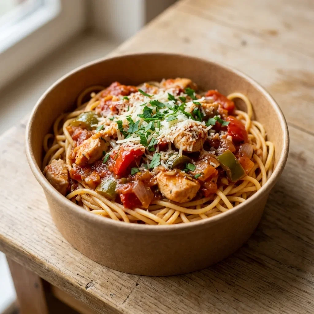 Spaghetti pollo