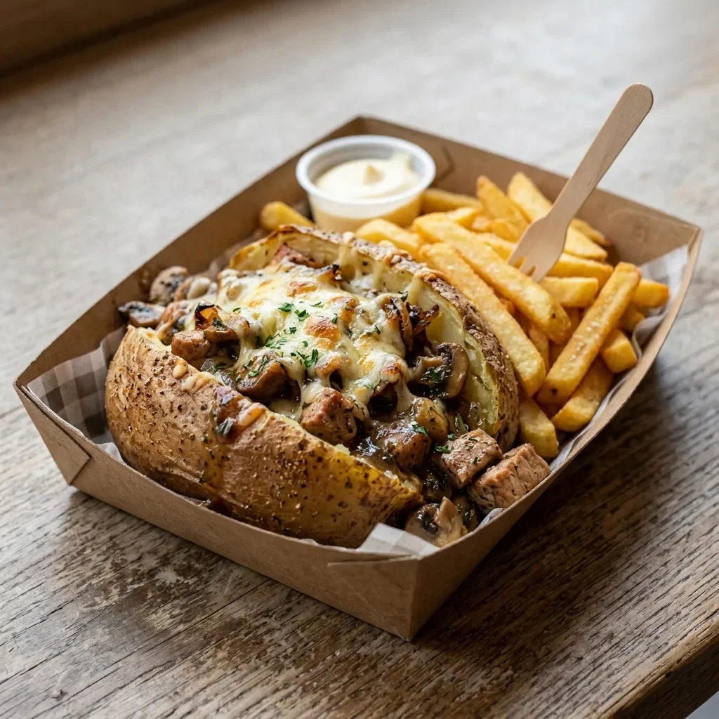 Baked potato varken champignons