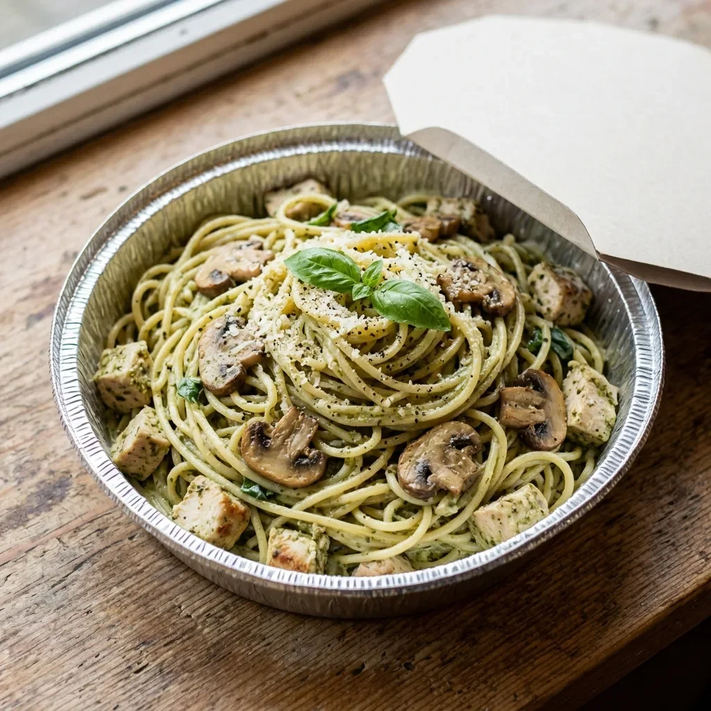Spaghetti pesto pollo