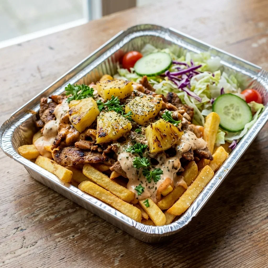 Pita schotel varkensvlees hawaï