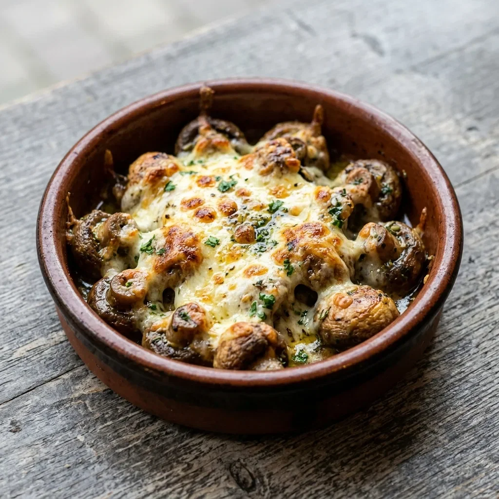Funghi al forno con mozzarella