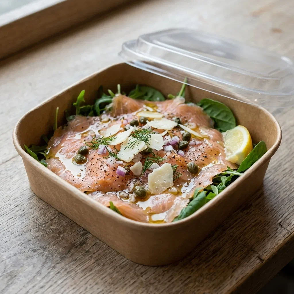 Carpaccio met gerookte zalm