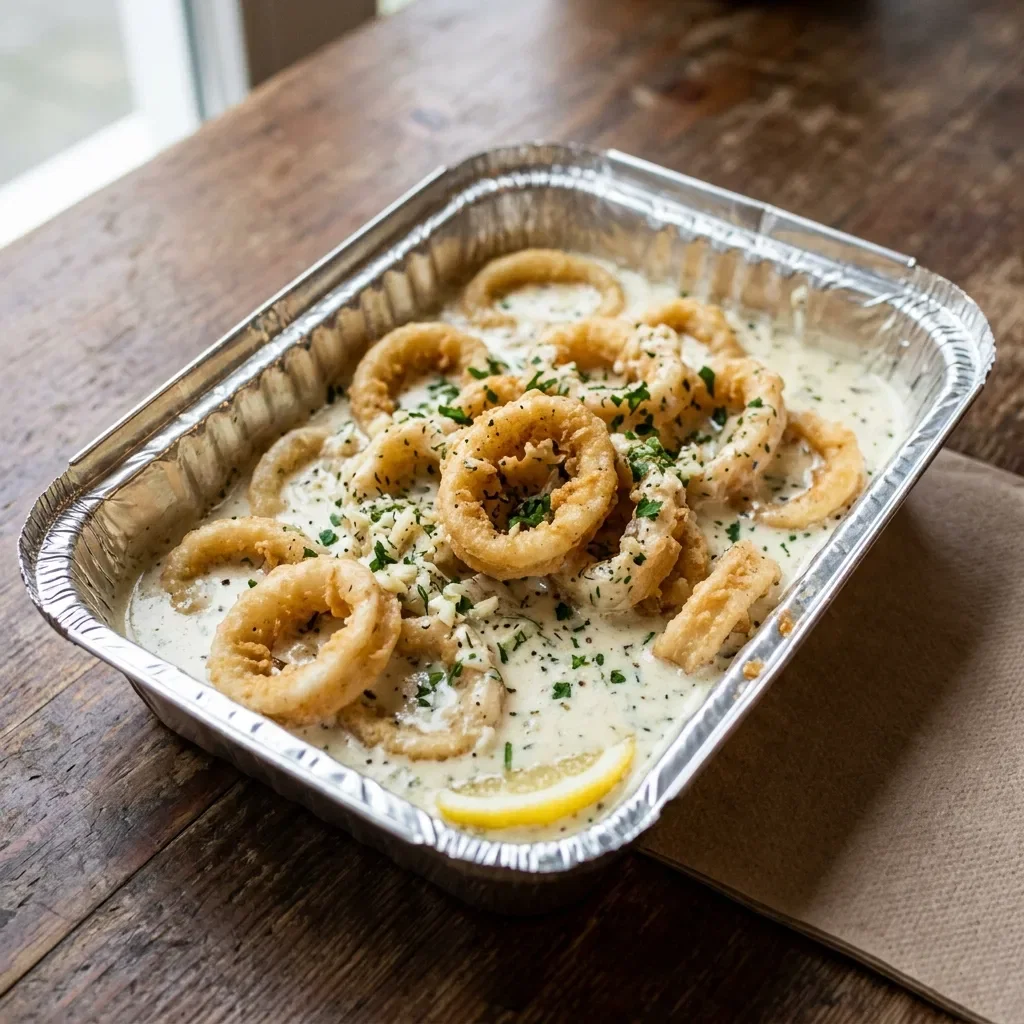 Calamares in roomsaus