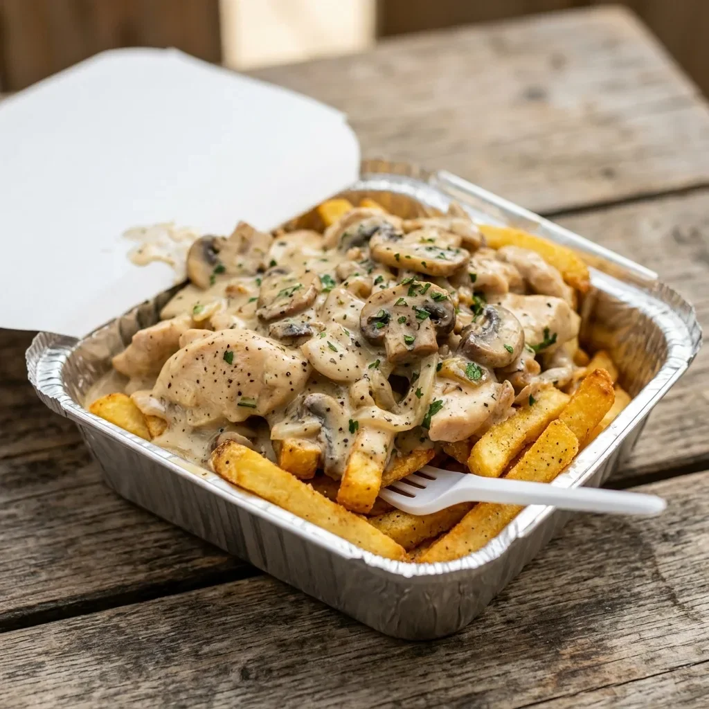 Kip schotel champignons met roomsaus