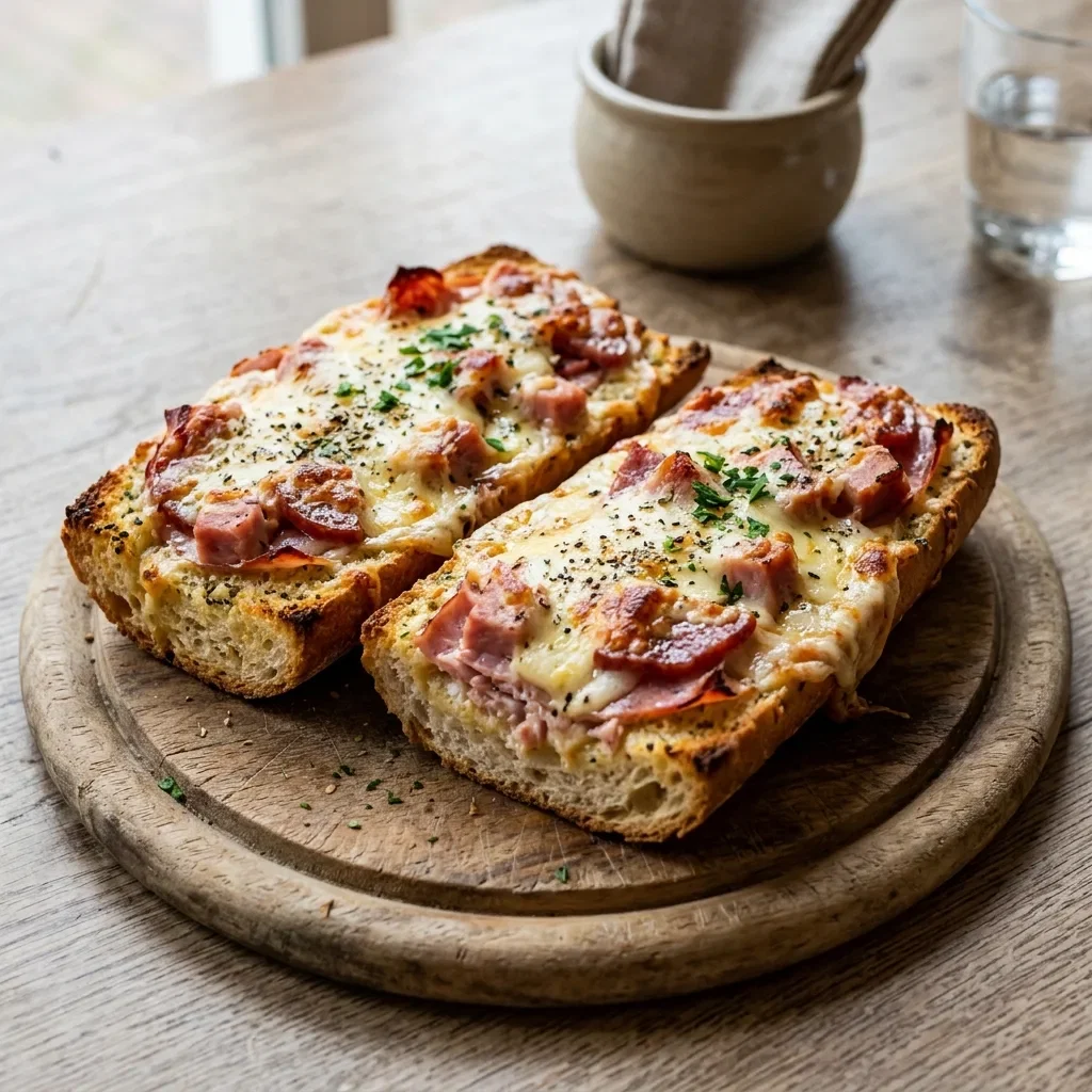 Lookbrood met kaas, ham en salami