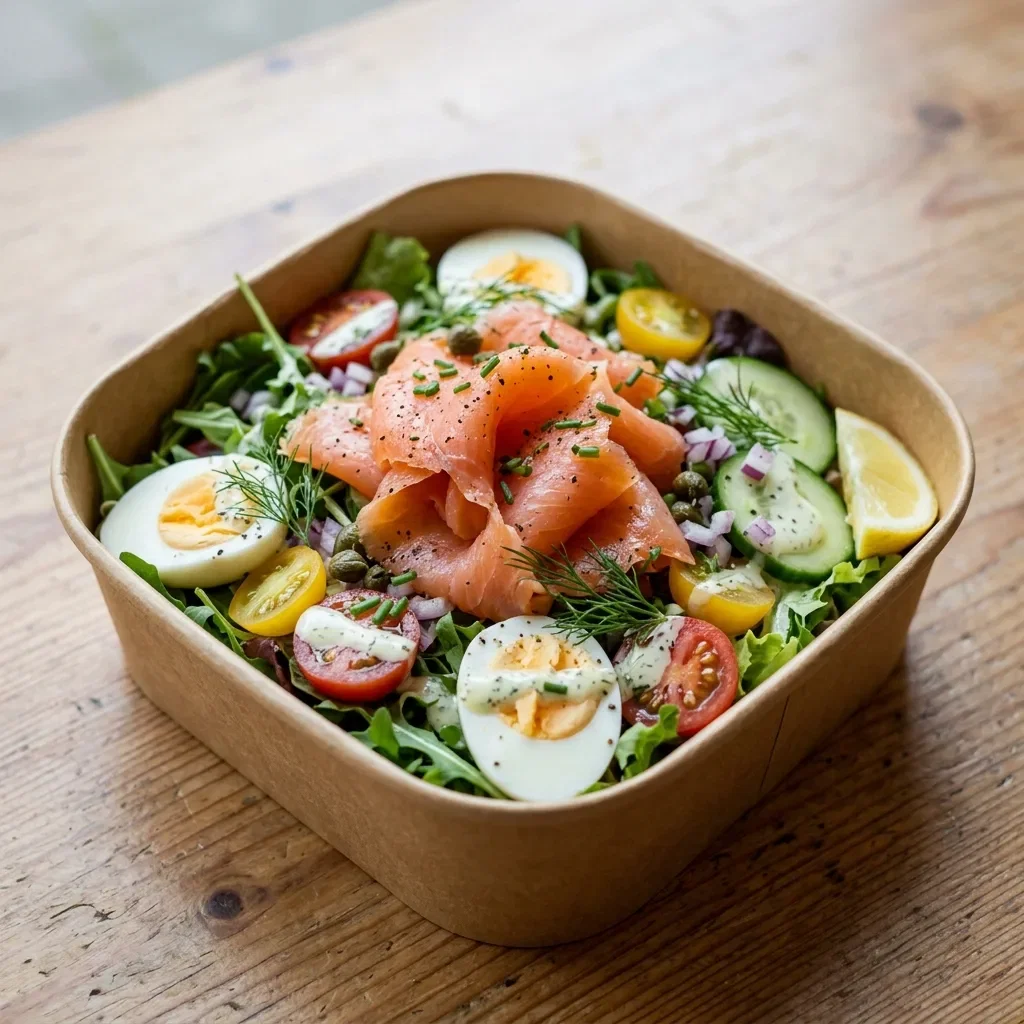 Salade met gerookte zalm