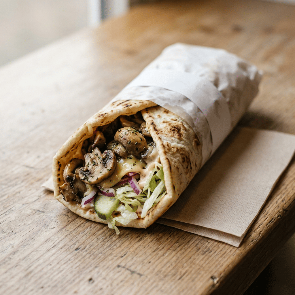 Durum pita champignons