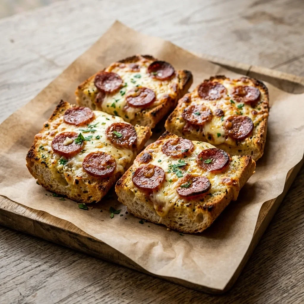Lookbrood met kaas en salami