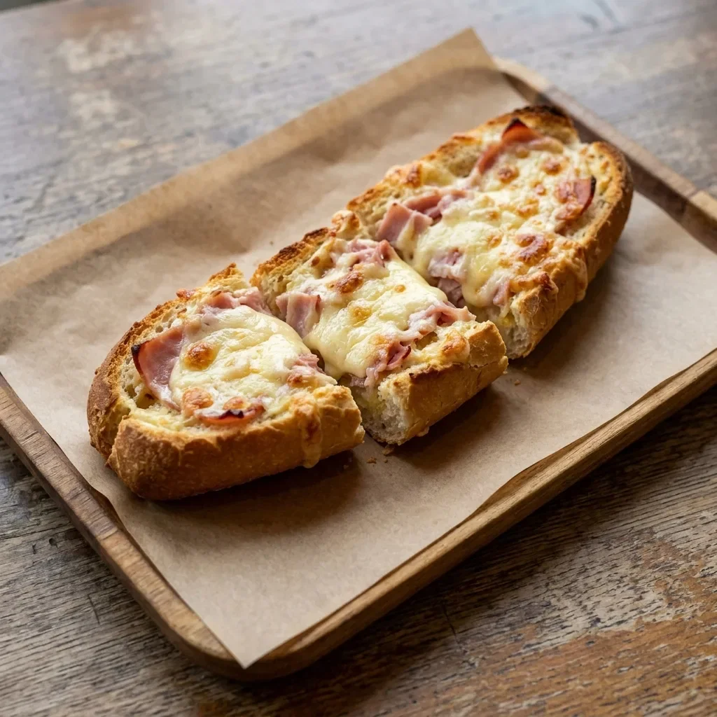 Lookbaguette met kaas en ham