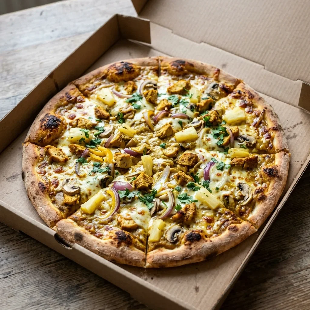 Pizza indian chicken curry large