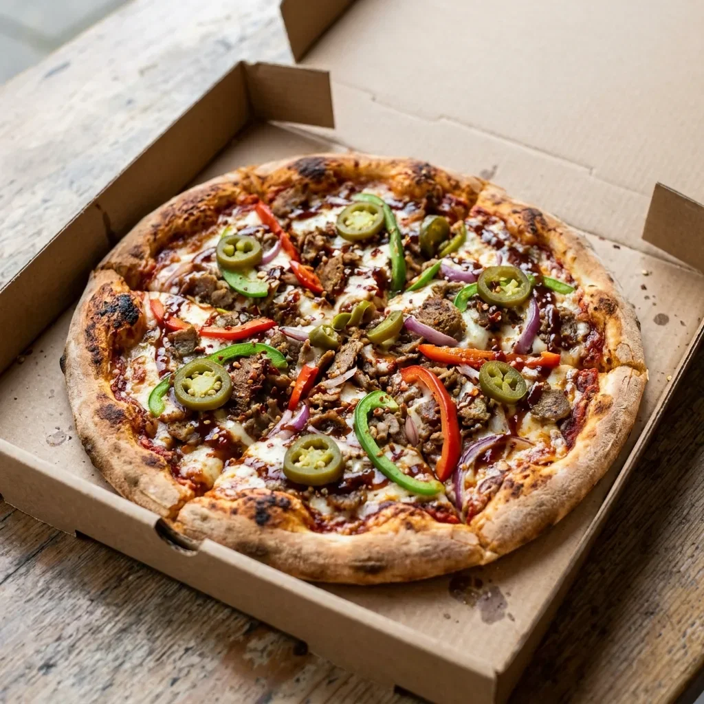 Pizza bbq hot kebab medium