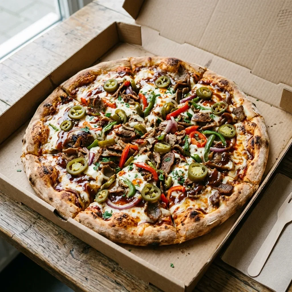 Pizza bbq hot kebab large