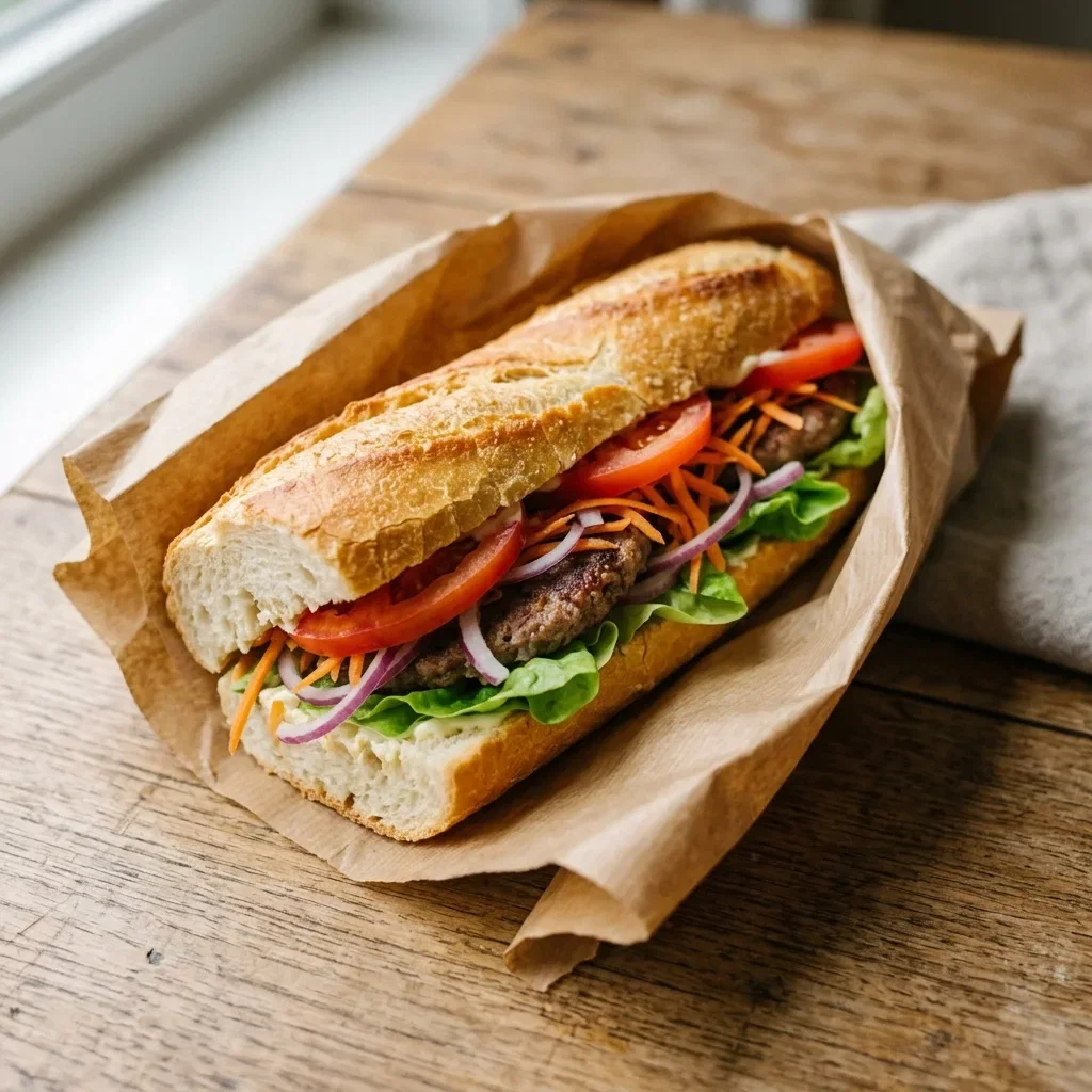 Franse brood hamburger