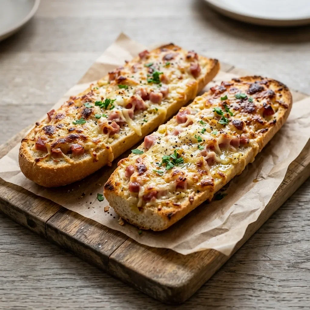 Lookbaguette met kaas en ham