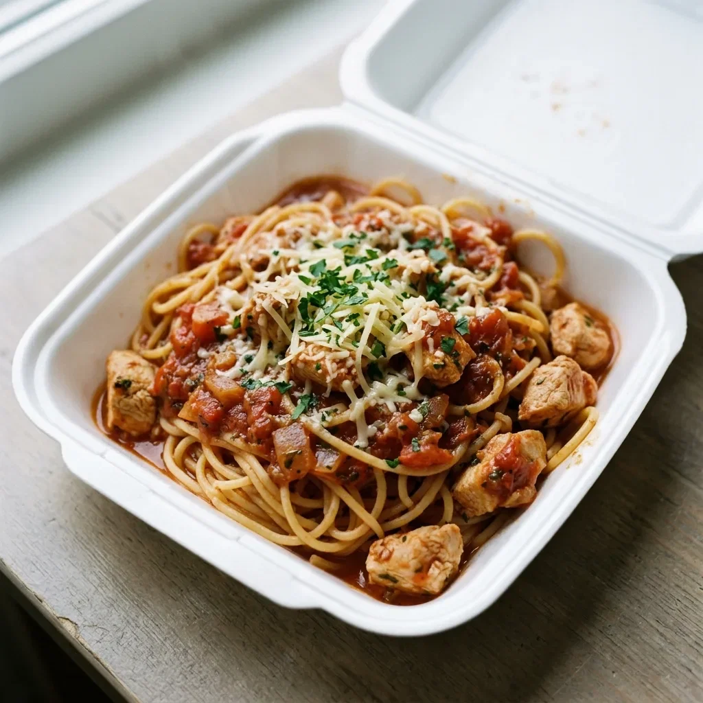 Spaghetti chicken
