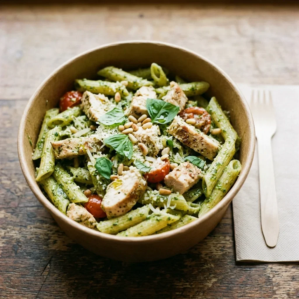 Penne pesto chicken