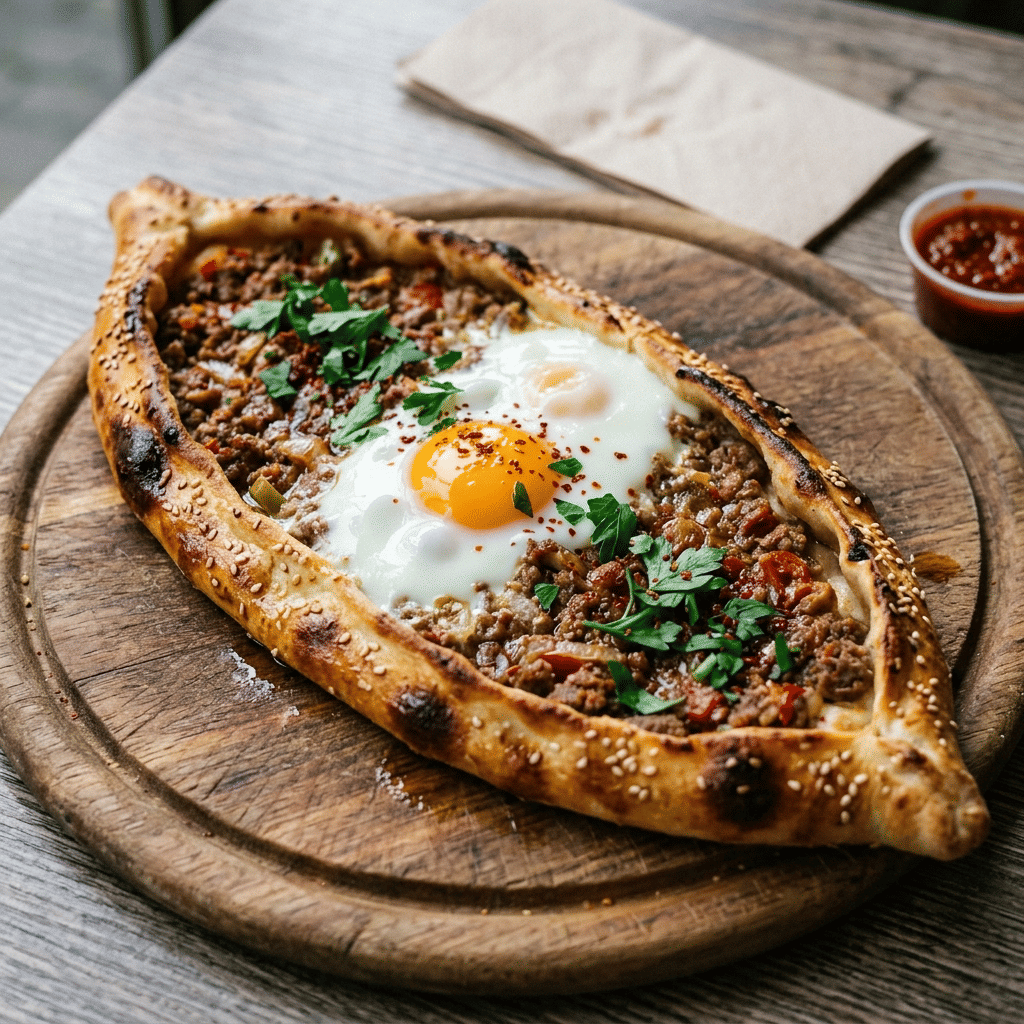 Pide Kıymalı Yumurtalı
