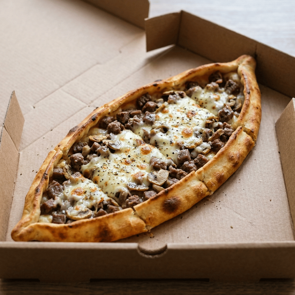 Pide Kuşbaşı Kaşarlı Mantarlı