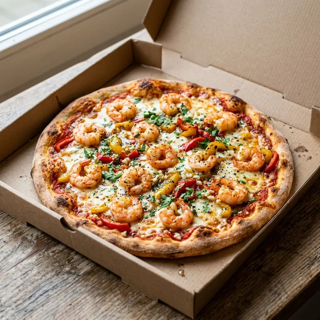 Pizza scampi deluxe medium