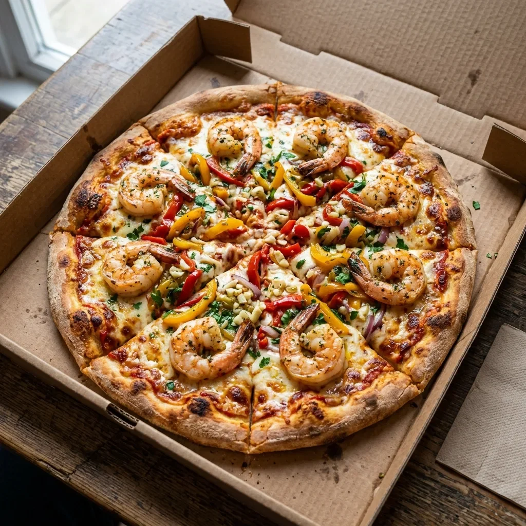 Pizza scampi deluxe large