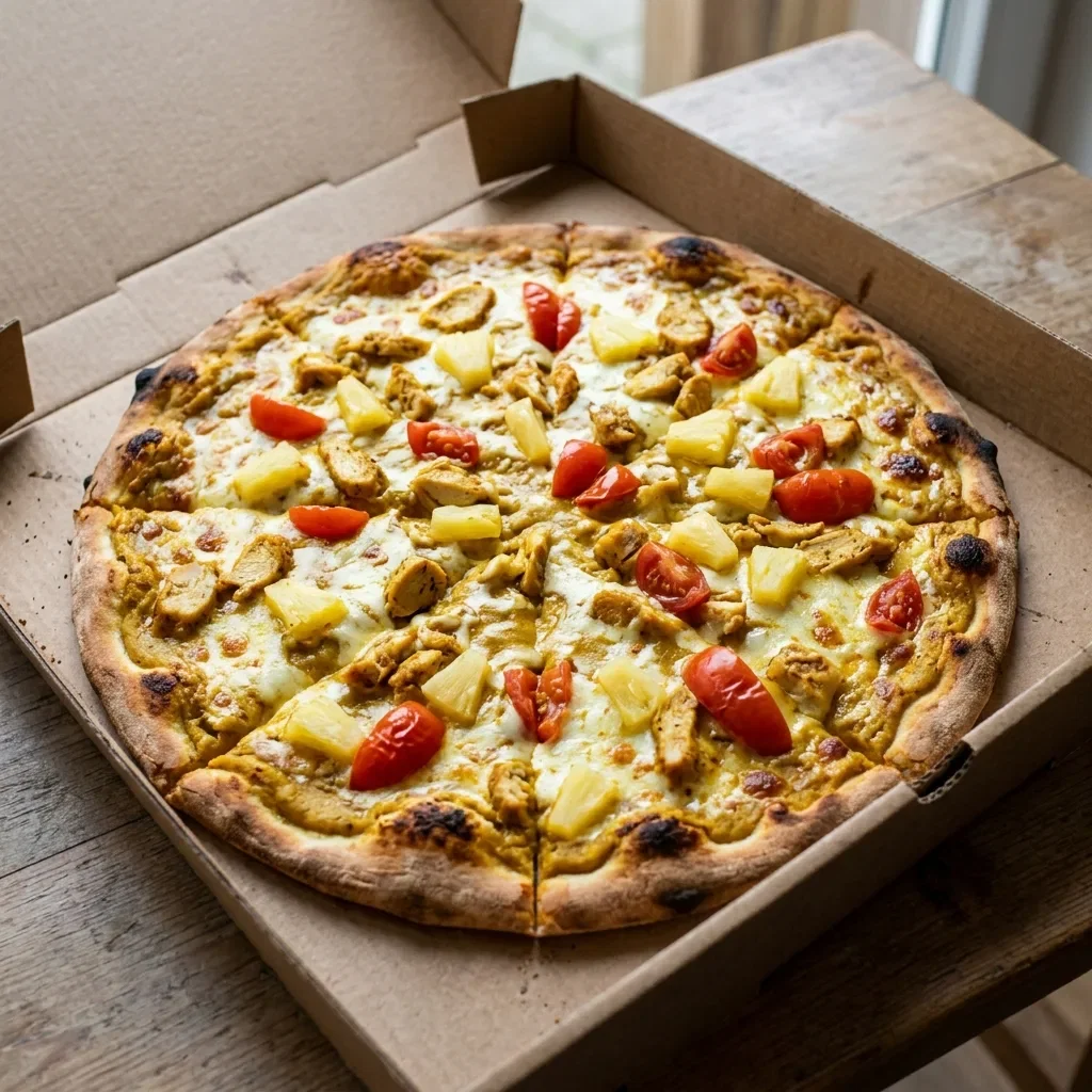 Pizza curry oriental large
