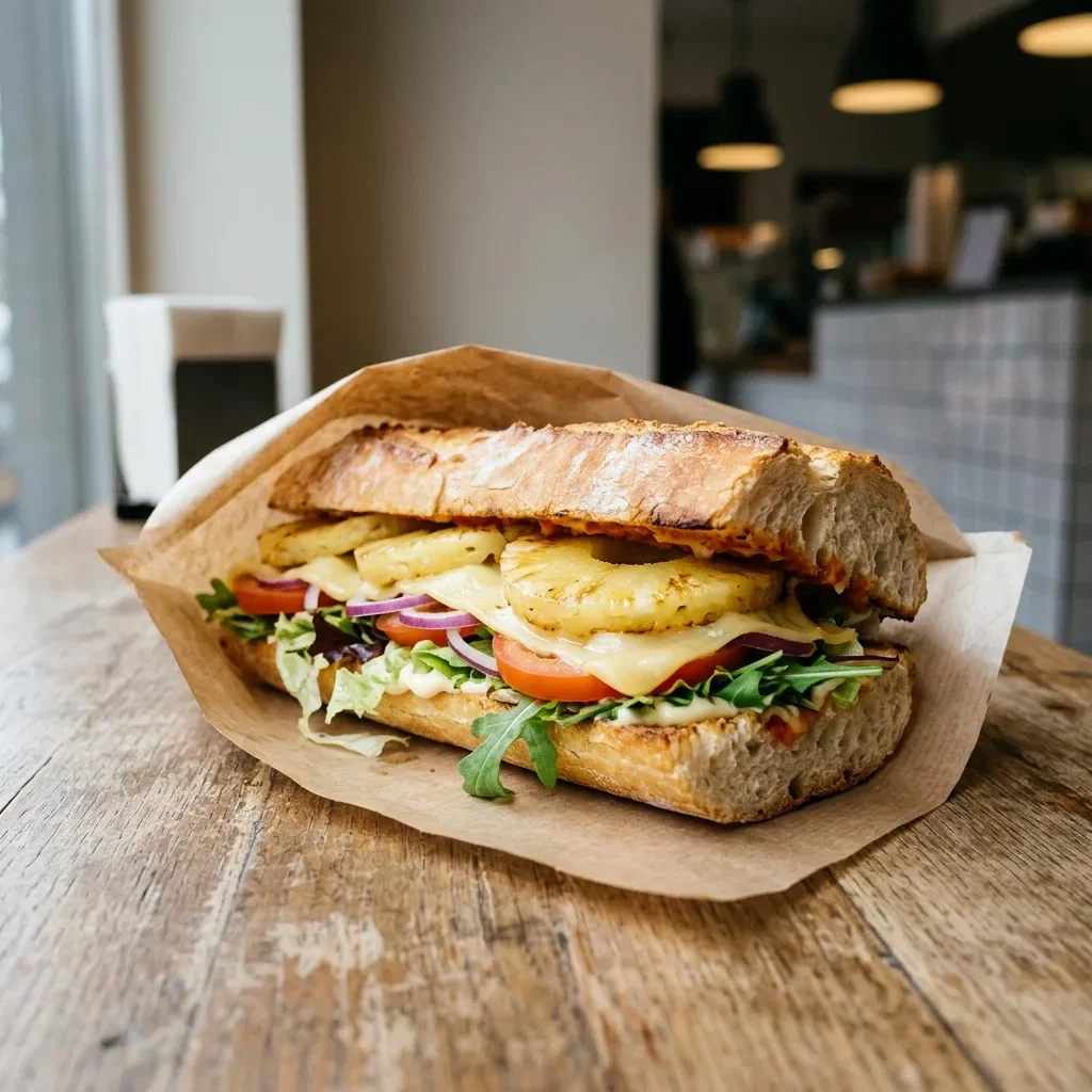 Vegetarisch broodje ananas groot