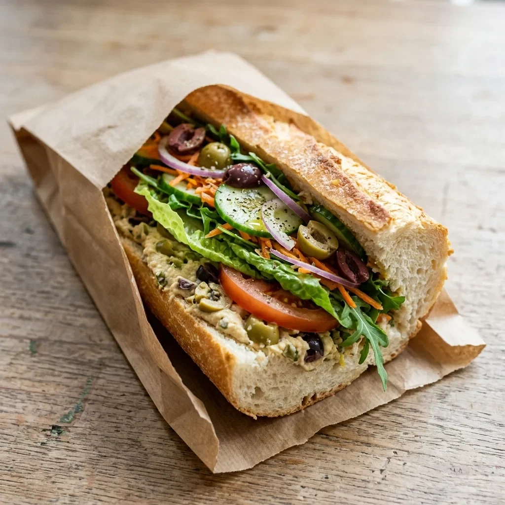 Vegetarisch broodje olijven groot