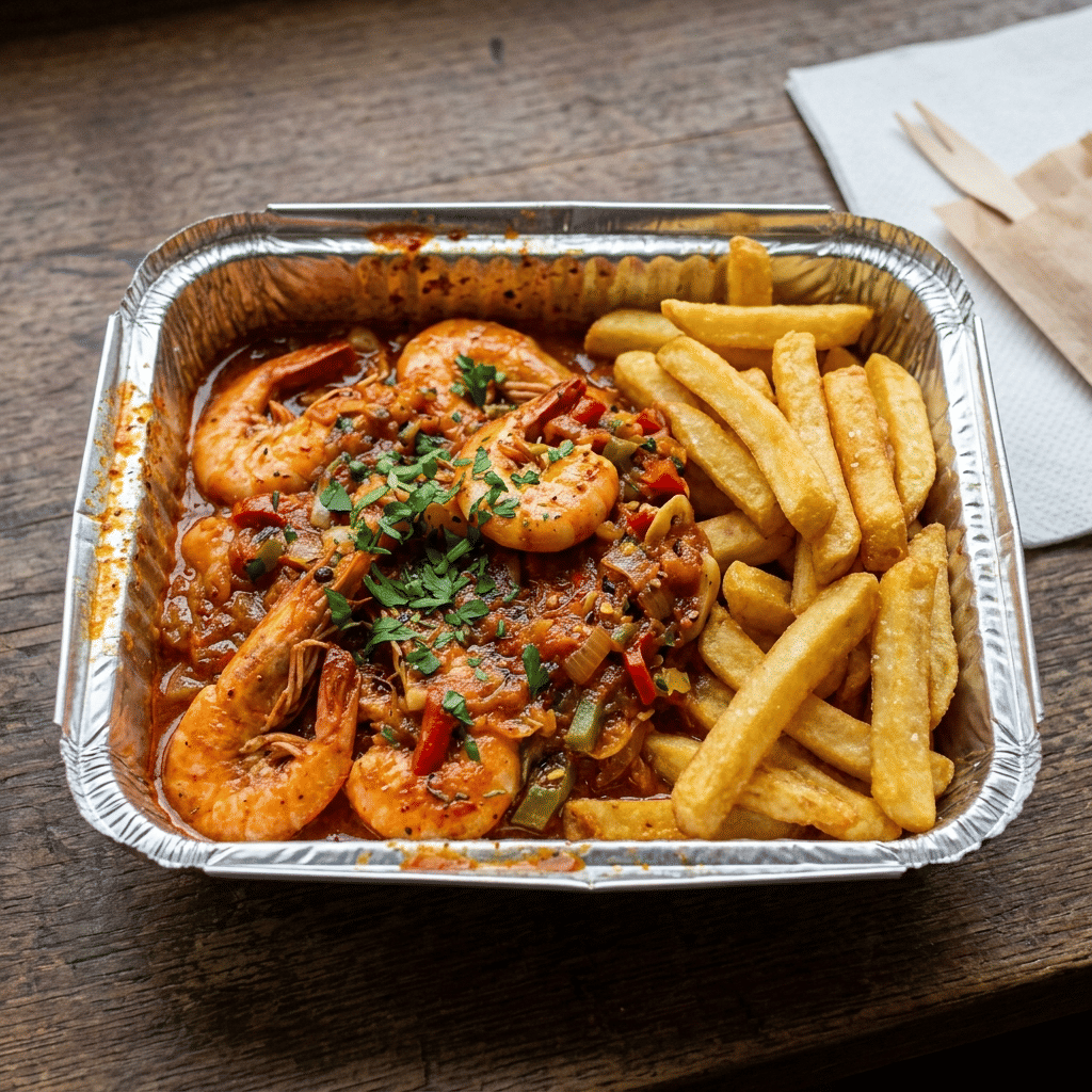 Scampi diabolique schotel