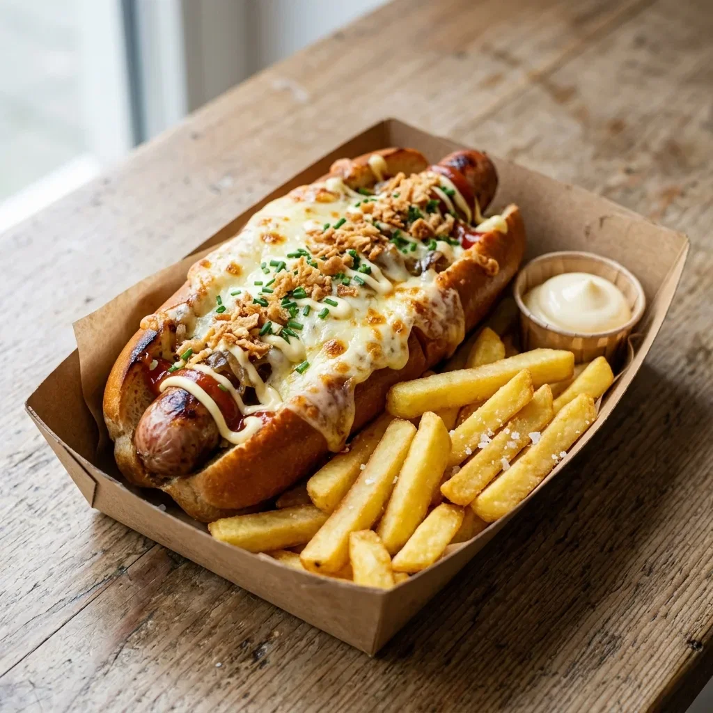Cheesy hotdog