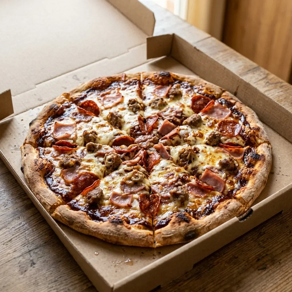 Pizza meat lovers bbq large