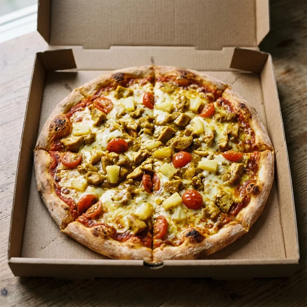 Pizza kip curry medium