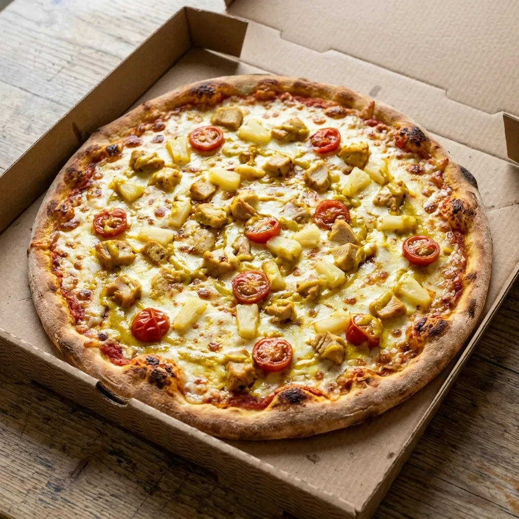 Pizza kip curry large